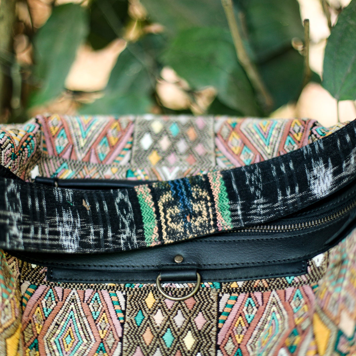 BEATRIZ CDB + DIAMANTE STRAP - OOAK HUIPIL - CORTE LINING - BLACK - NO. 200074