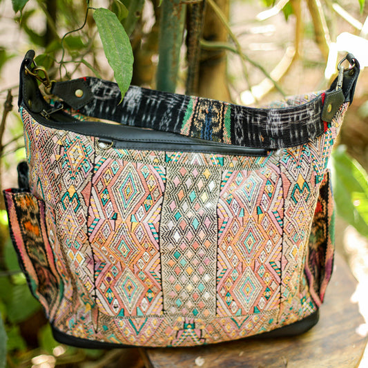 BEATRIZ CDB + DIAMANTE STRAP - OOAK HUIPIL - CORTE LINING - BLACK - NO. 200074