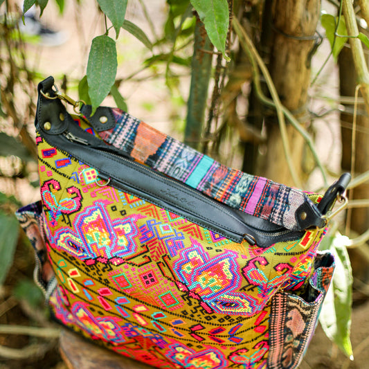 BEATRIZ CDB + DIAMANTE STRAP - OOAK HUIPIL - CORTE LINING - BLACK - NO. 200070