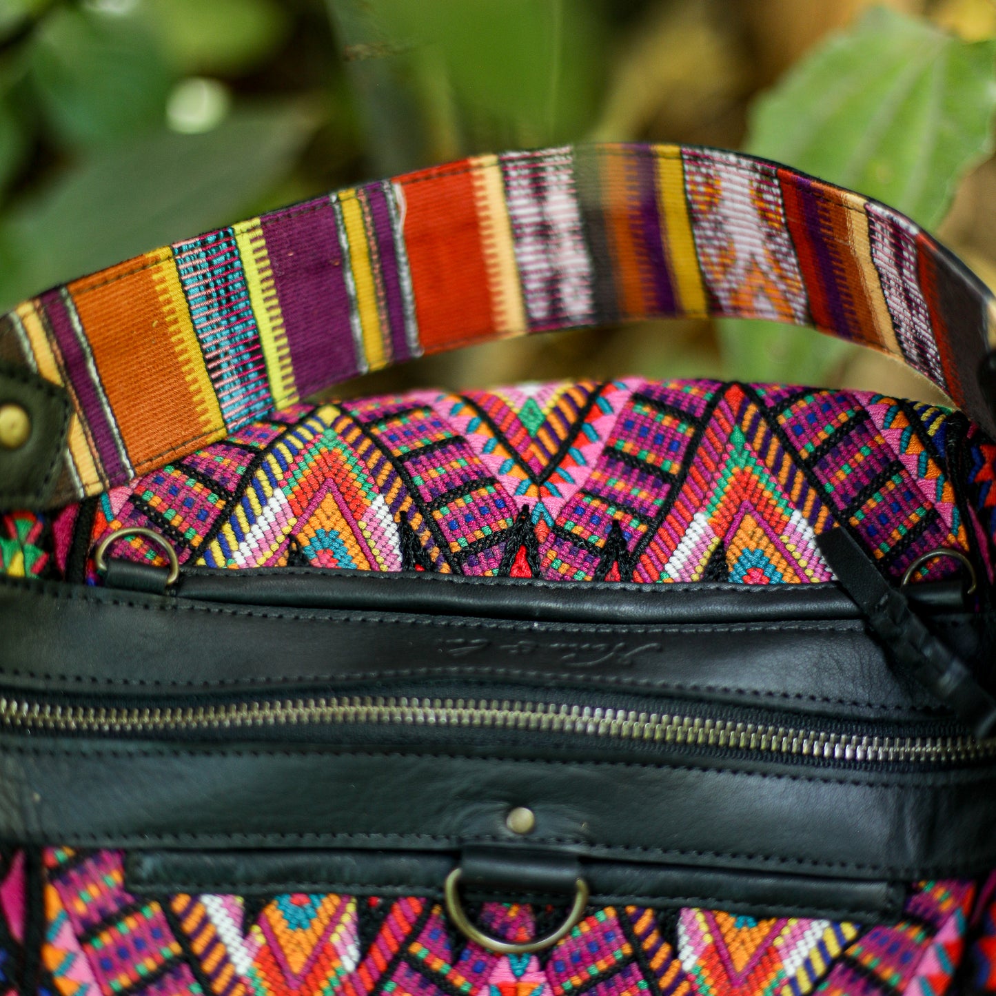 BEATRIZ MCDB + DIAMANTE STRAP - OOAK HUIPIL - CORTE LINING - BLACK - NO. 200084