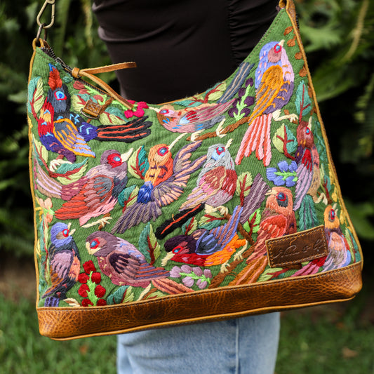 **SHIP WINDOW** SMALL PENELOPE BAG - H&S EMBROIDERED BIRDS - WRANGLER - NO. 201095