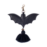 BAT CHARM WITH TASSEL - BLACK