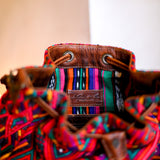 DRAWSTRING BUCKET BAG - OOAK HUIPIL - HONEY - NO. 18945