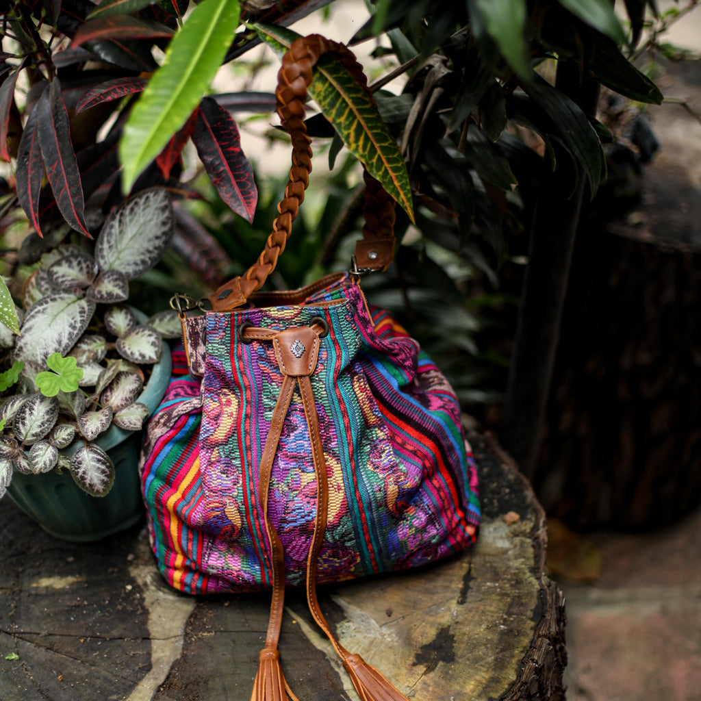 DRAWSTRING BUCKET BAG - CORTE - CAFE - NO. 18450