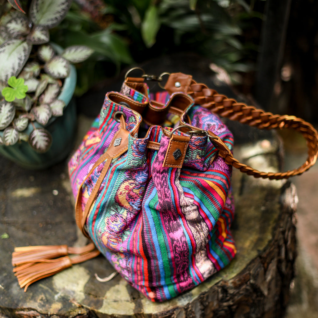 DRAWSTRING BUCKET BAG - CORTE - CAFE - NO. 18450