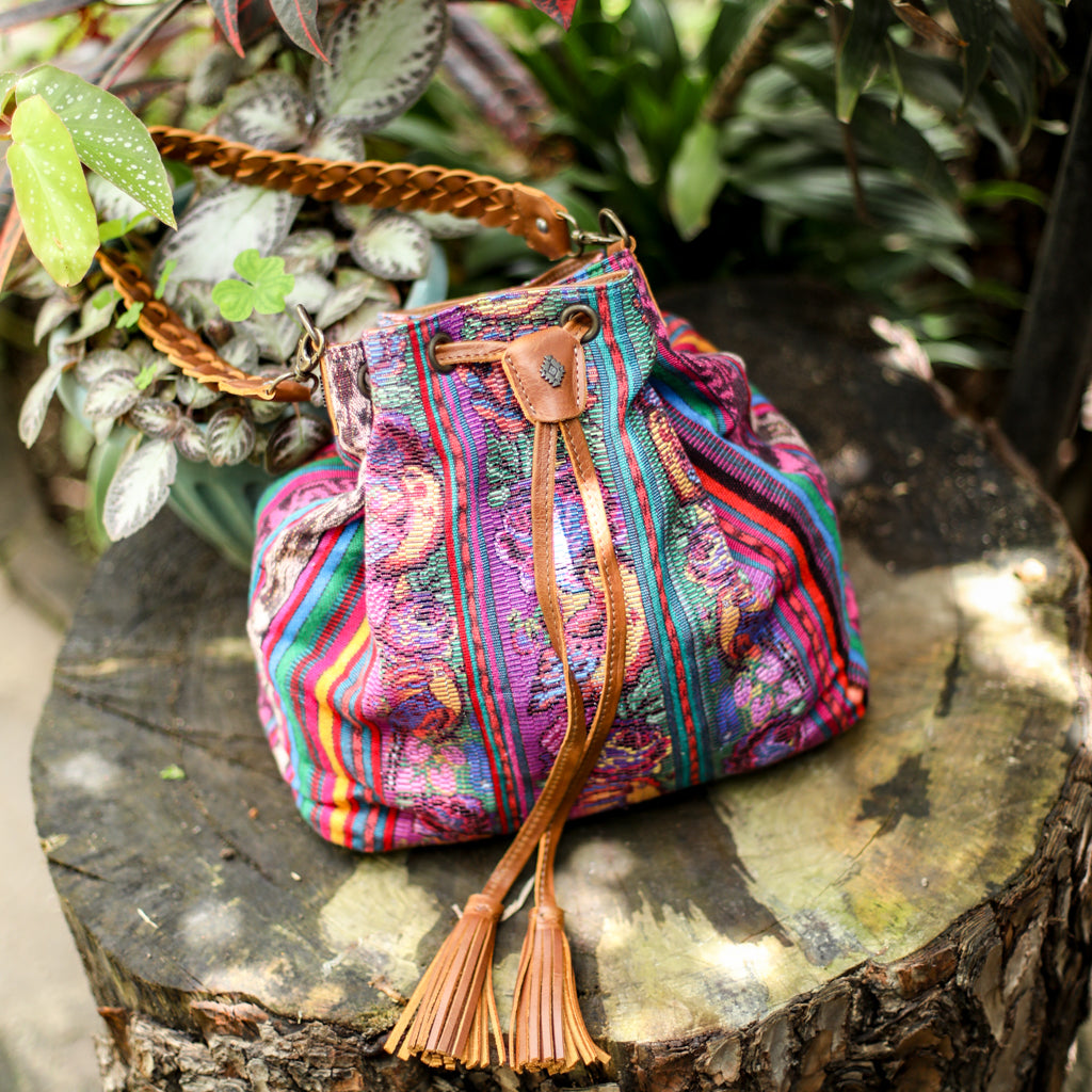 DRAWSTRING BUCKET BAG - CORTE - CAFE - NO. 18450