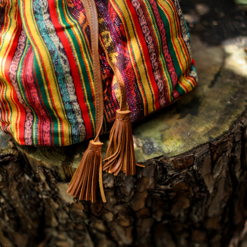 DRAWSTRING BUCKET BAG - CORTE - CAFE - NO. 18454