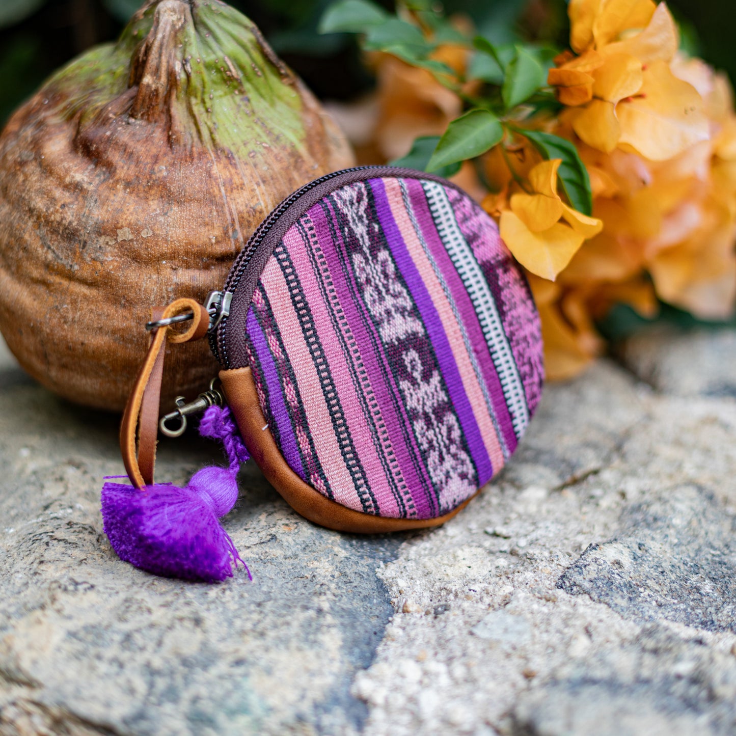 CIRCLE COIN PURSE - CORTE - CAFE - NO. 17549