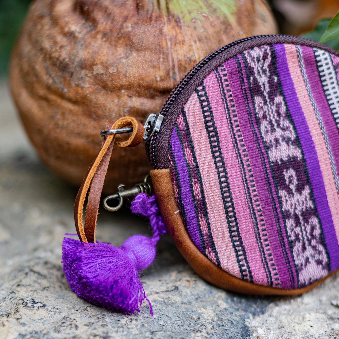 CIRCLE COIN PURSE - CORTE - CAFE - NO. 17549