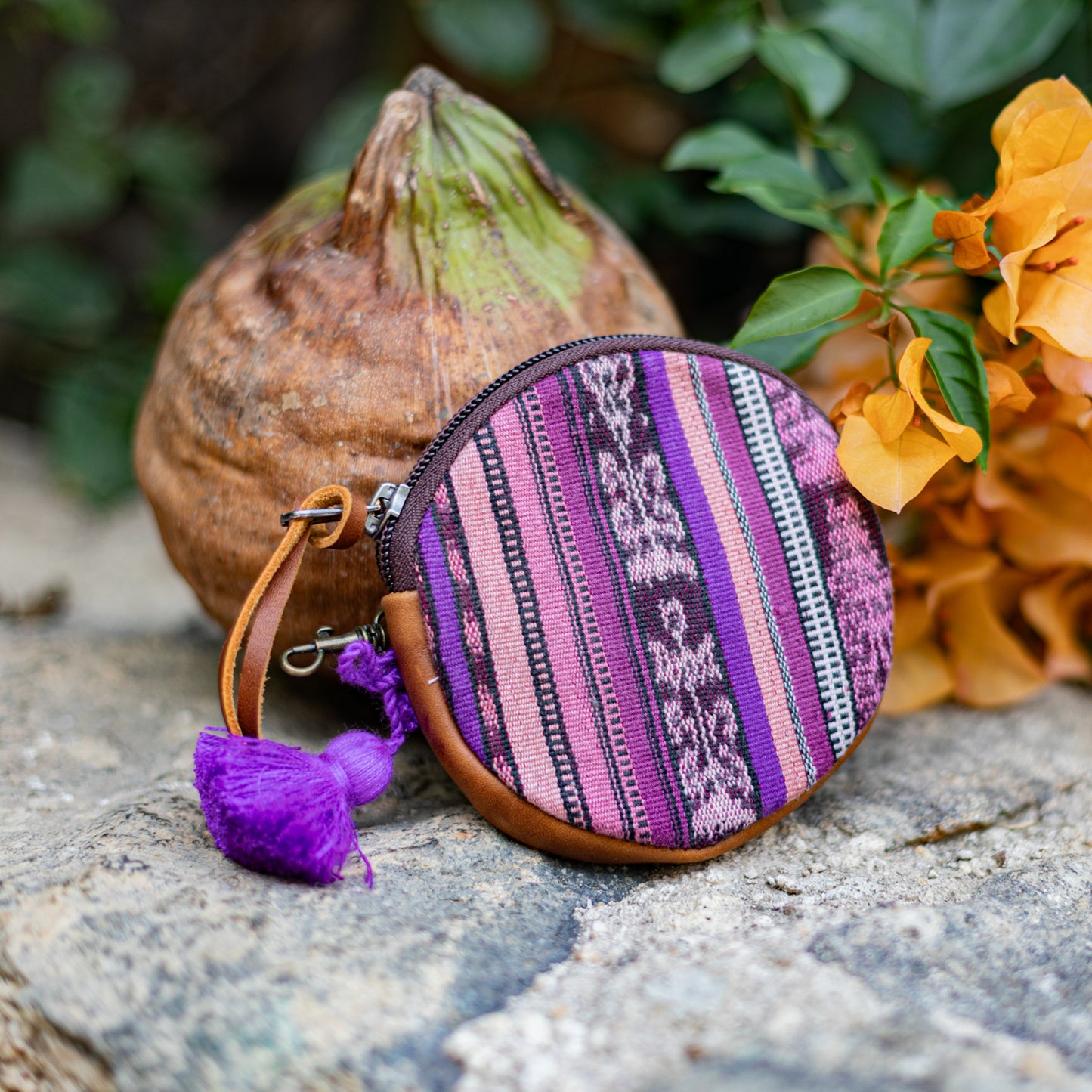 CIRCLE COIN PURSE - CORTE - CAFE - NO. 17549