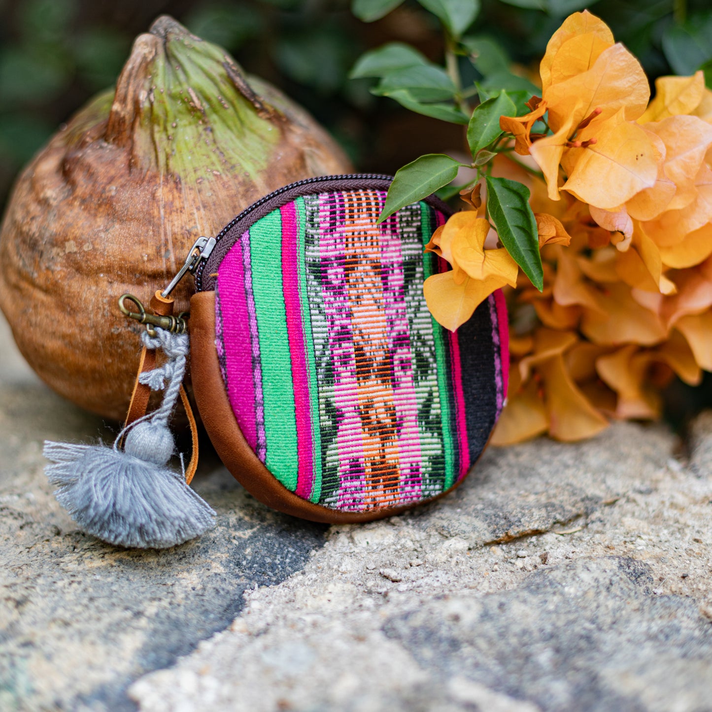 CIRCLE COIN PURSE - CORTE - CAFE - NO. 17539
