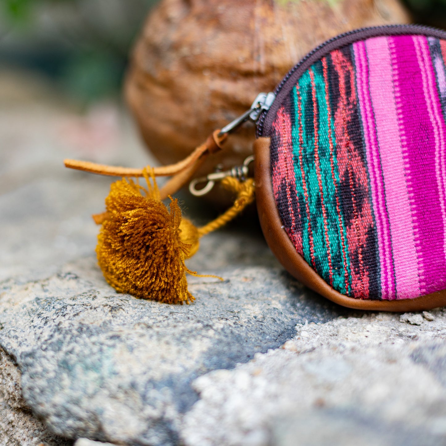CIRCLE COIN PURSE - CORTE - CAFE - NO. 17548