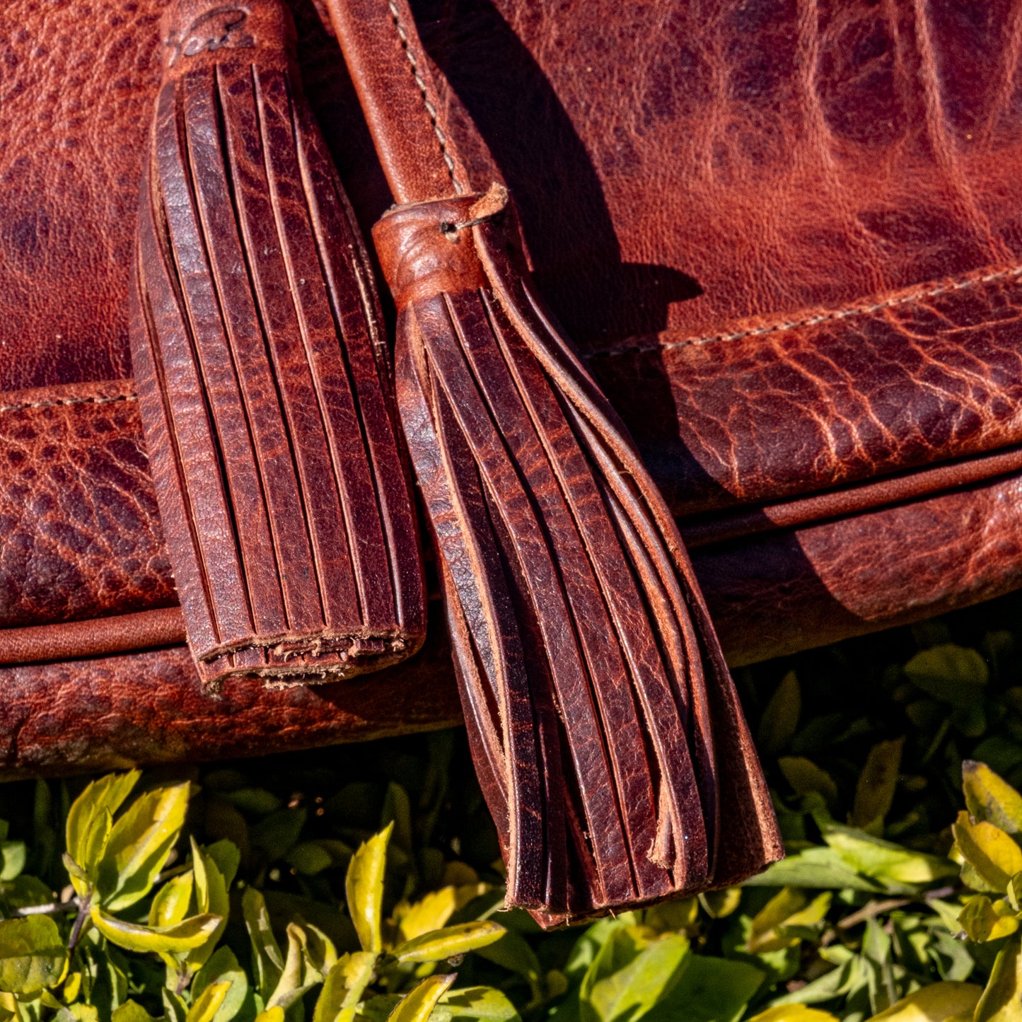 DRAWSTRING BUCKET BAG - FULL LEATHER - COPPER