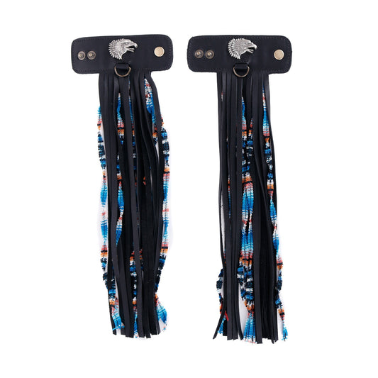 LAYERED TASSEL SET - EAGLE HEAD - BLACK