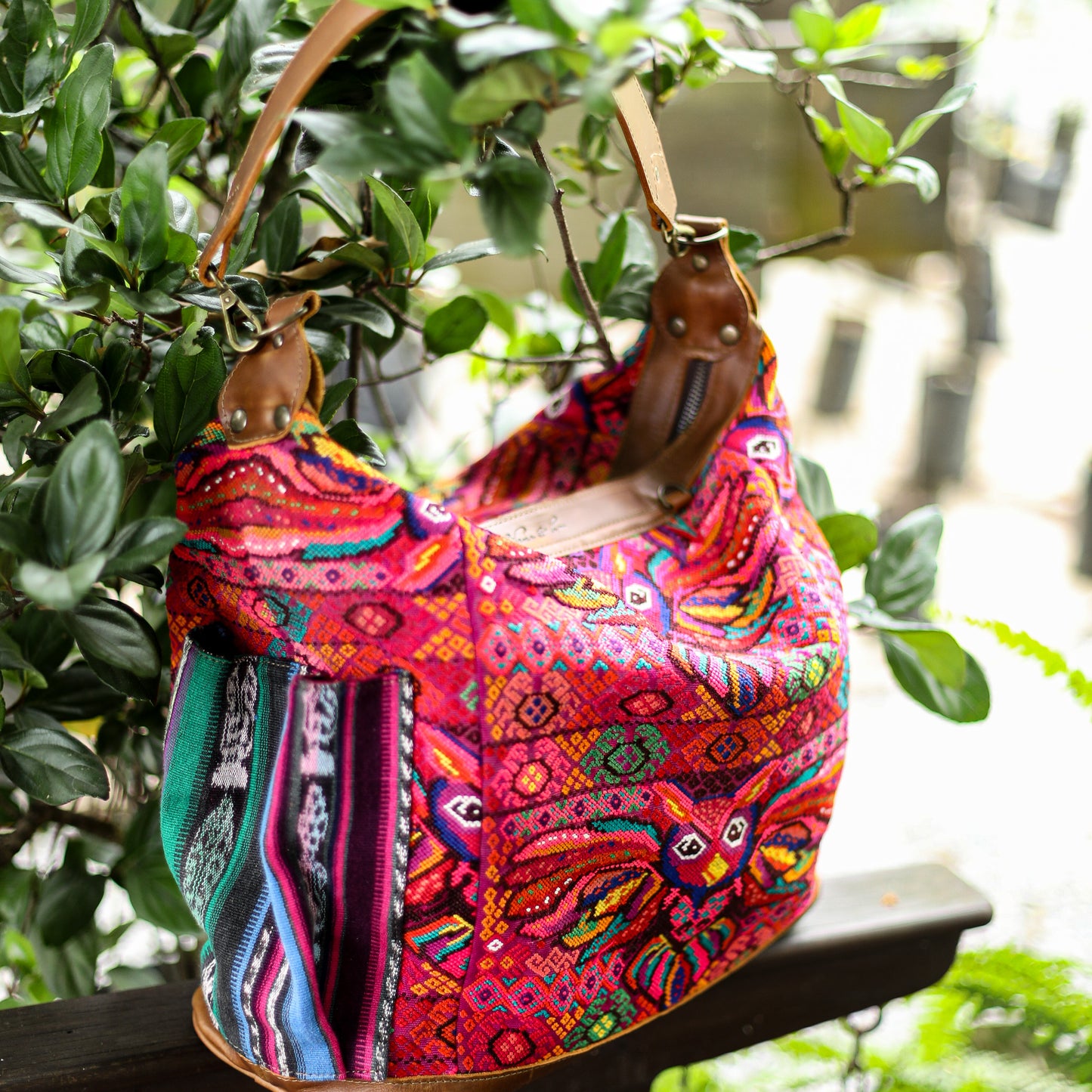 BEATRIZ CDB + DIAMANTE STRAP - OOAK HUIPIL - CAFE - NO. 18910