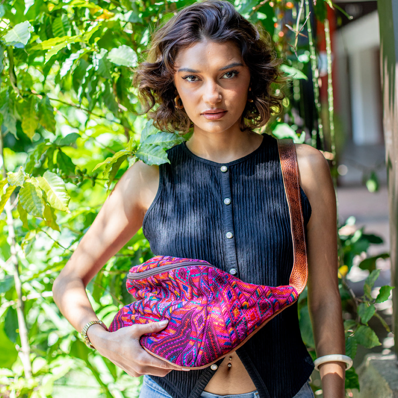 ETHAN BAG - OOAK HUIPIL - HONEY - NO. 18139