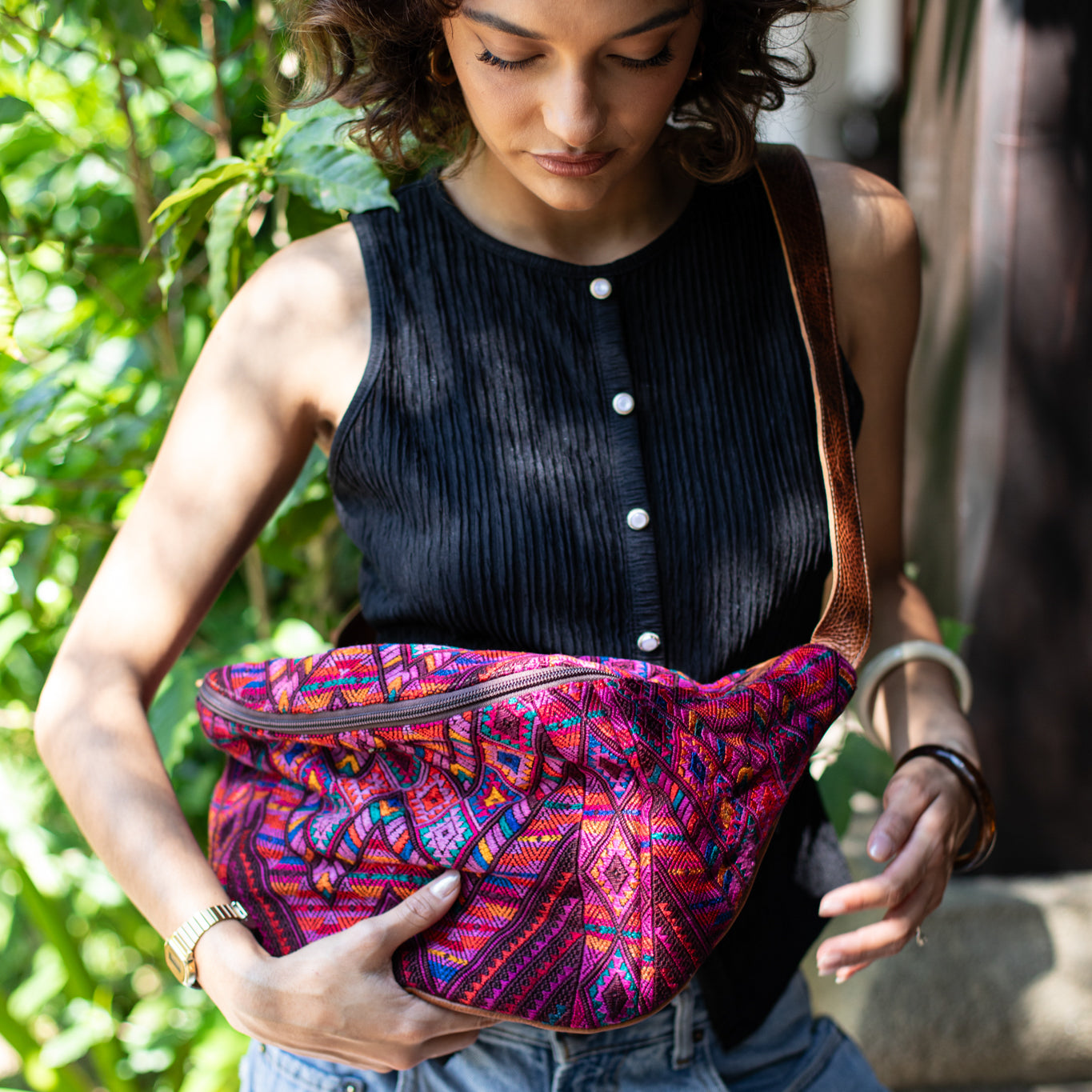 ETHAN BAG - OOAK HUIPIL - HONEY - NO. 18139