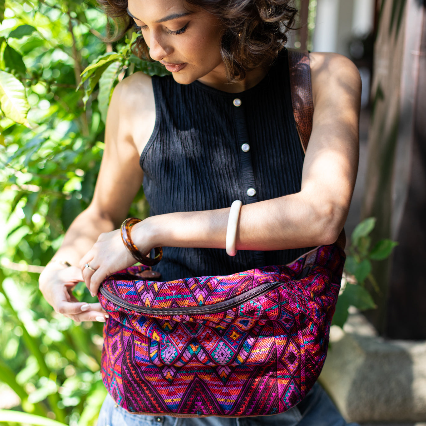 ETHAN BAG - OOAK HUIPIL - HONEY - NO. 18139