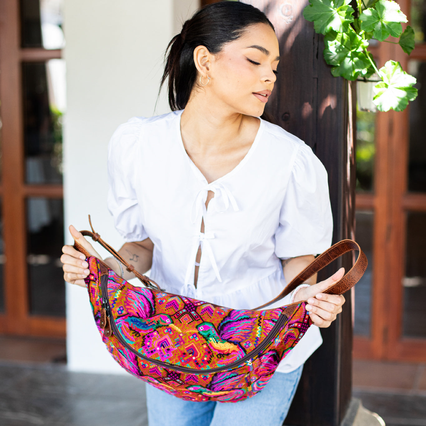 ETHAN BAG - OOAK HUIPIL - HONEY - NO. 18144
