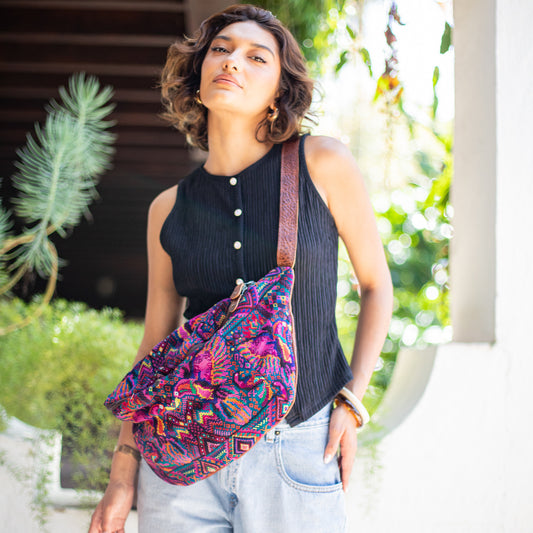 ETHAN BAG - OOAK HUIPIL - HONEY - NO. 18140