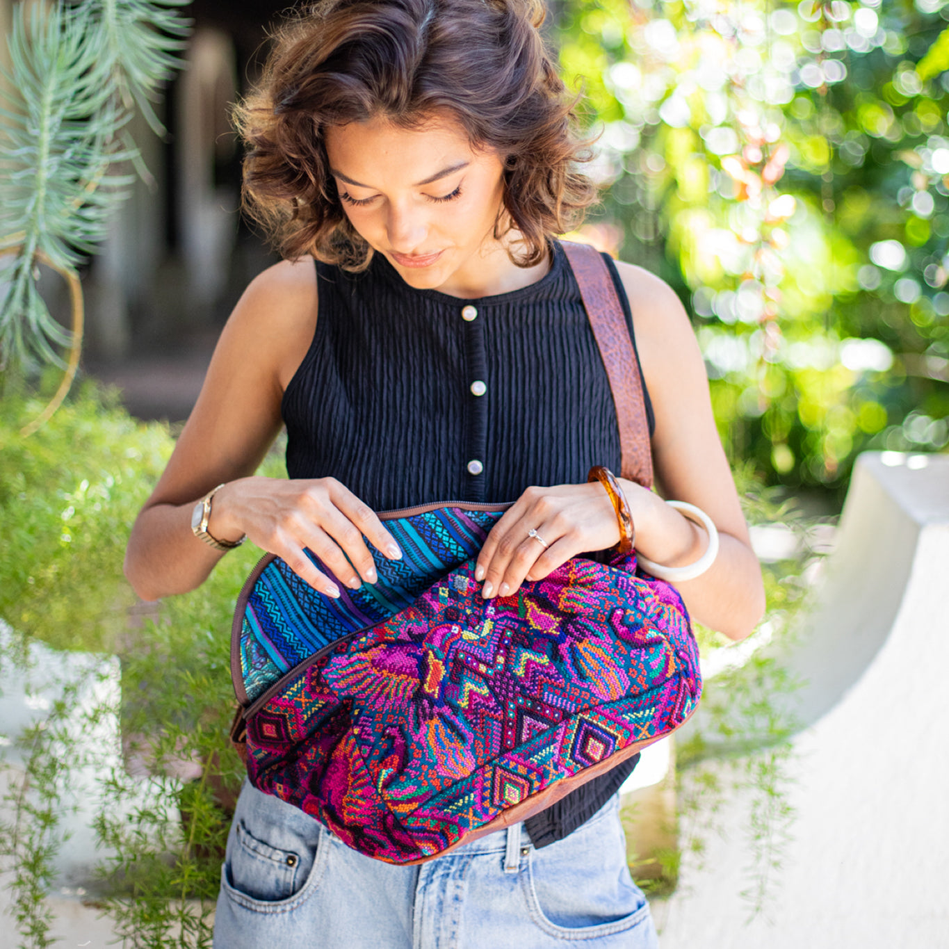 ETHAN BAG - OOAK HUIPIL - HONEY - NO. 18140