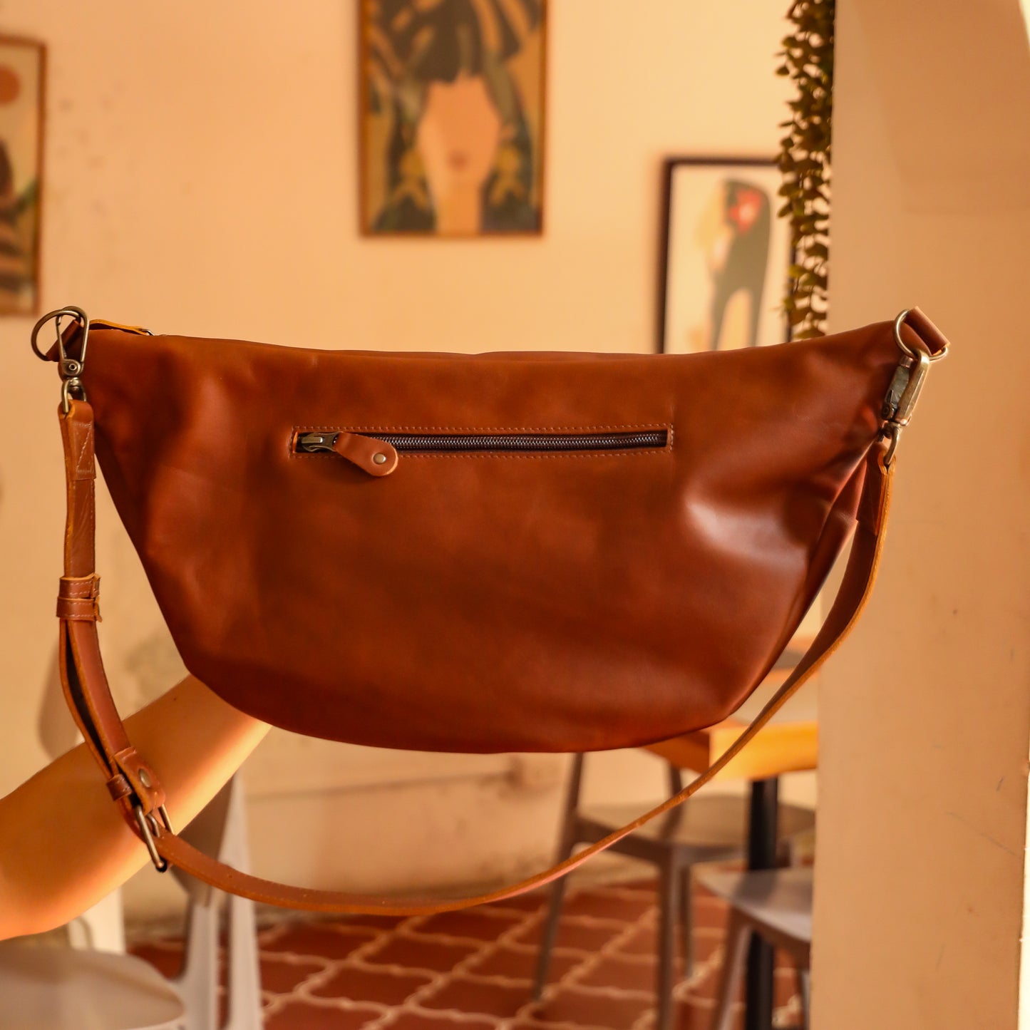 ETHAN BAG 2.0 - FULL LEATHER - CAFE