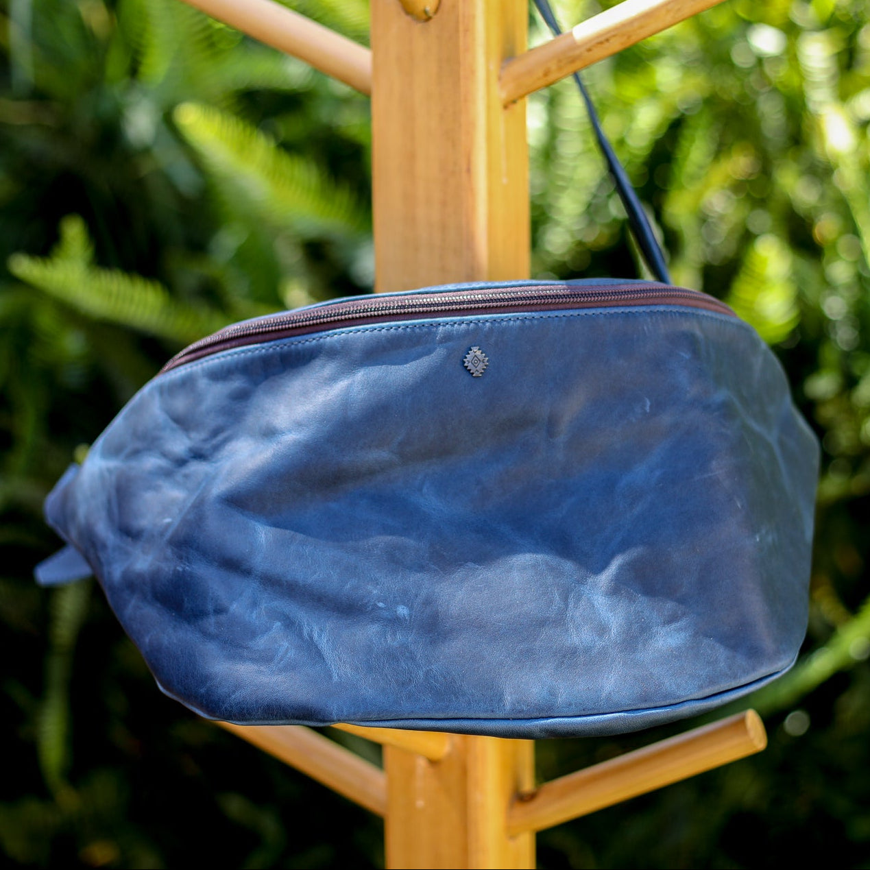 ETHAN BAG - FULL LEATHER - NAVY