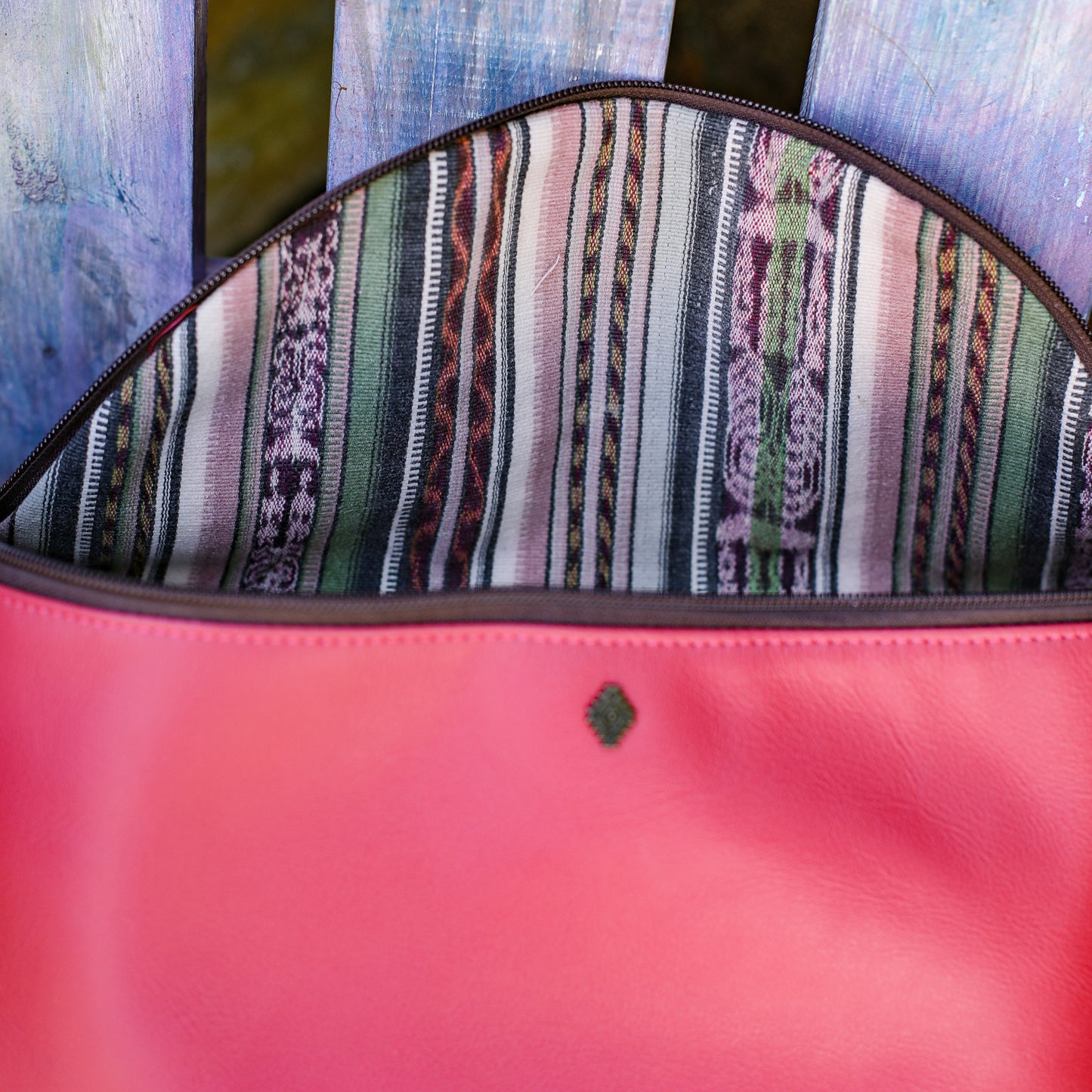 ETHAN BAG - FULL LEATHER - RASPBERRY