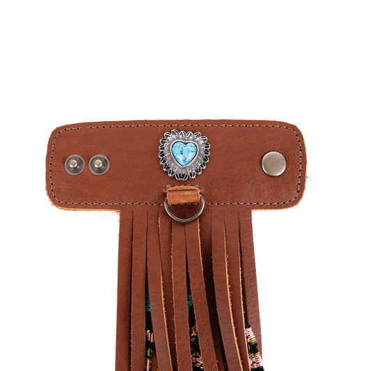 LAYERED TASSEL SET - FEATHER HEART - CAFE