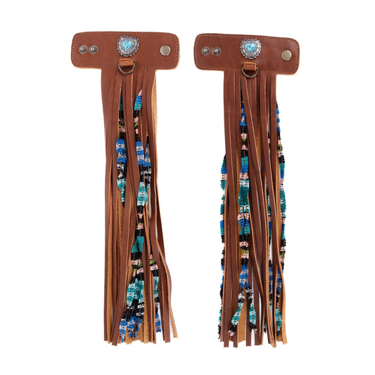 LAYERED TASSEL SET - FEATHER HEART - CAFE