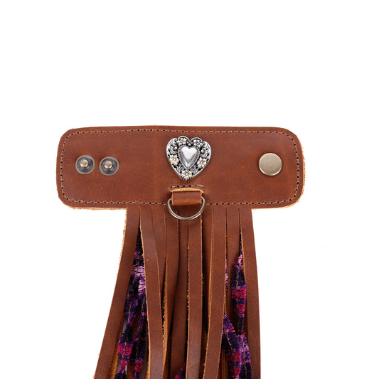 LAYERED TASSEL SET - FLORAL HEART - CAFE