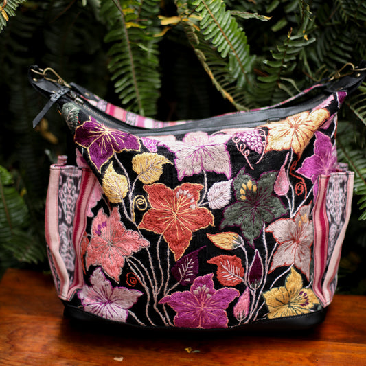 BEATRIZ CDB + DIAMANTE STRAP - H&S FLORAL - BLACK - NO. 200160