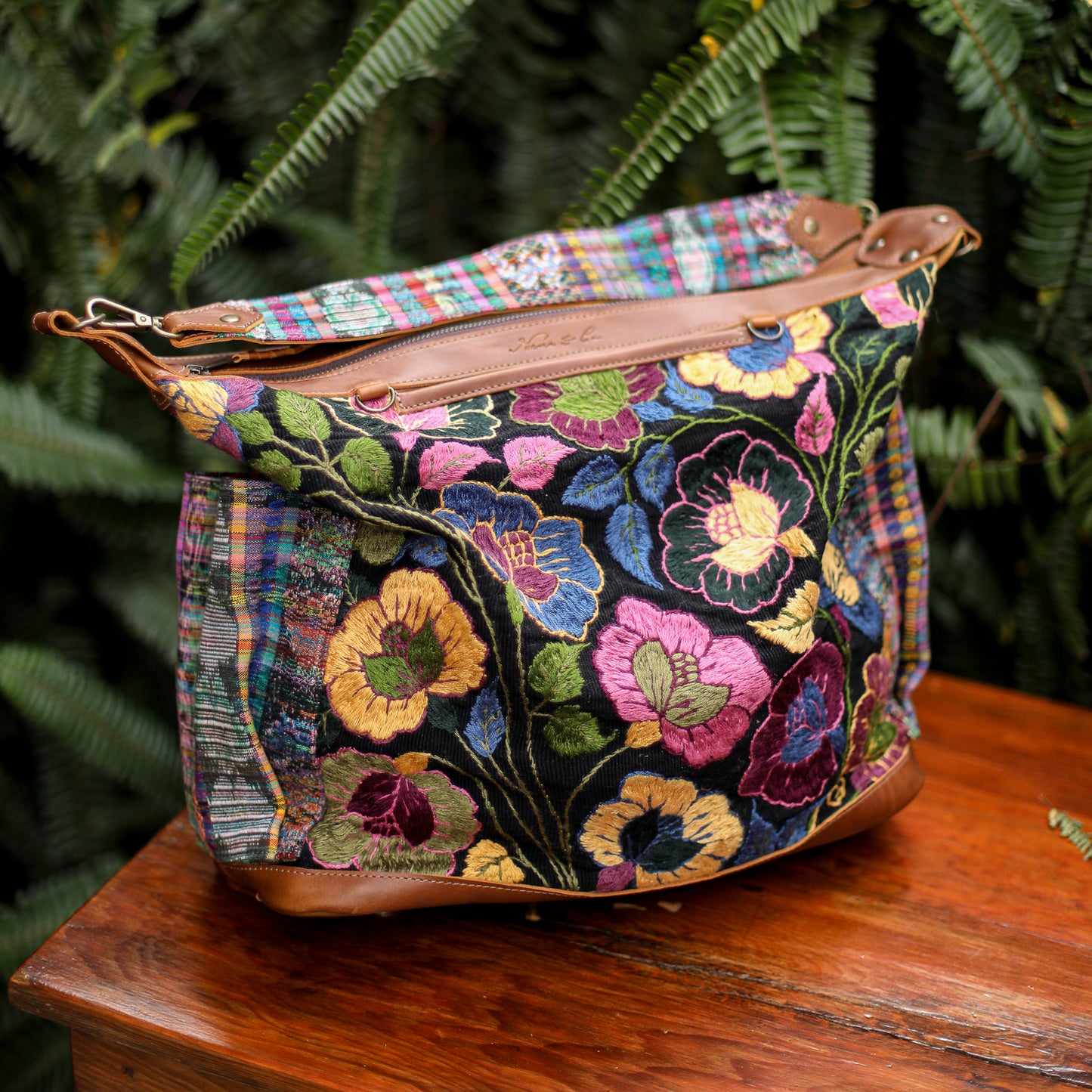 BEATRIZ CDB + DIAMANTE STRAP - H&S FLORAL - CAFE - NO. 200163