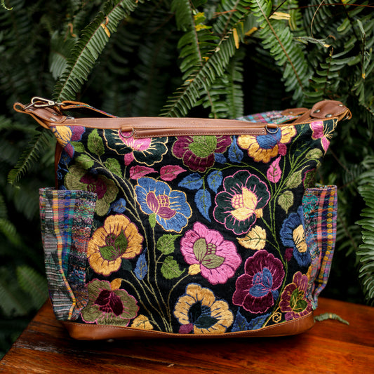 BEATRIZ CDB + DIAMANTE STRAP - H&S FLORAL - CAFE - NO. 200163