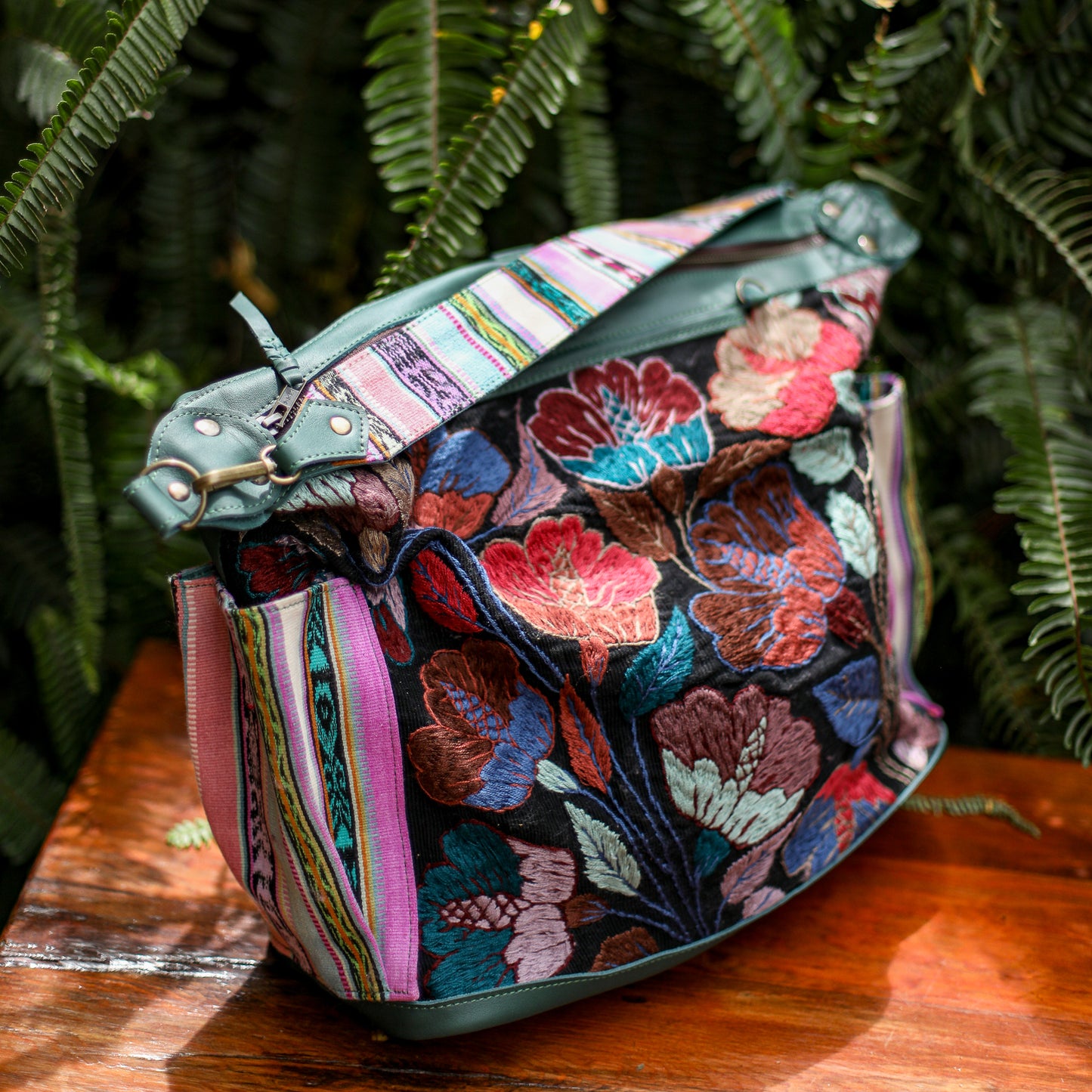 BEATRIZ CDB + DIAMANTE STRAP - H&S FLORAL - EVERGLADE - NO. 200156