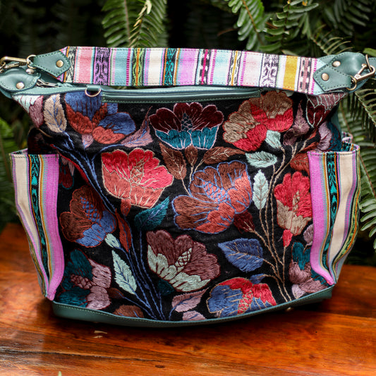 BEATRIZ CDB + DIAMANTE STRAP - H&S FLORAL - EVERGLADE - NO. 200156