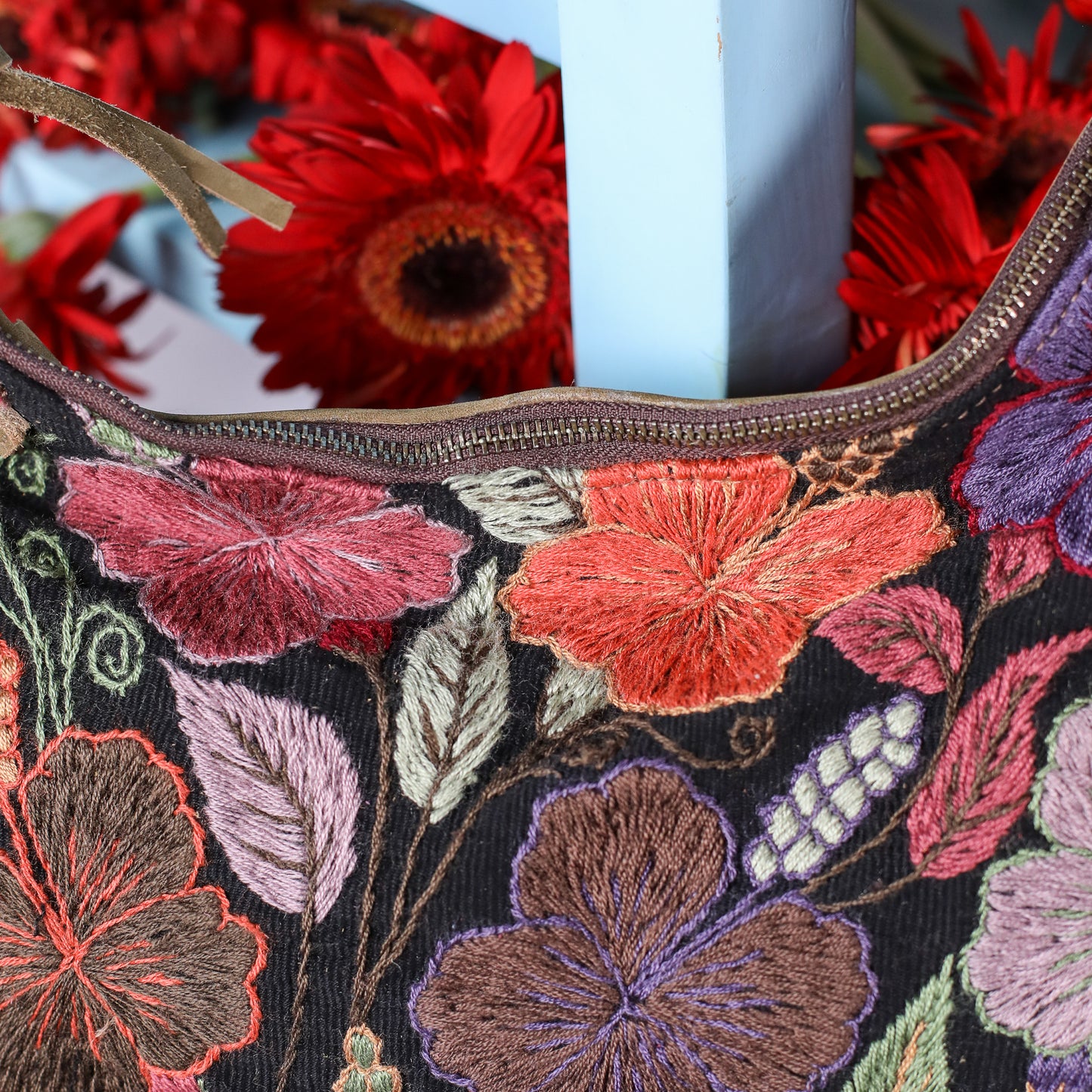 PENELOPE BAG - H&S EMBROIDERED FLORAL - VERDE OLIVO - NO. 200575