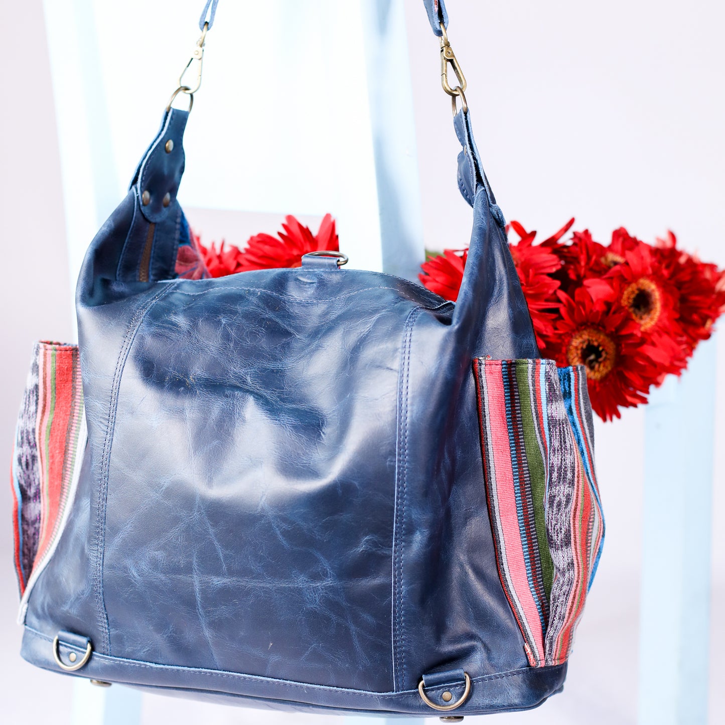 BEATRIZ CDB + DIAMANTE STRAP - H&S FLORAL - NAVY - NO. 200564