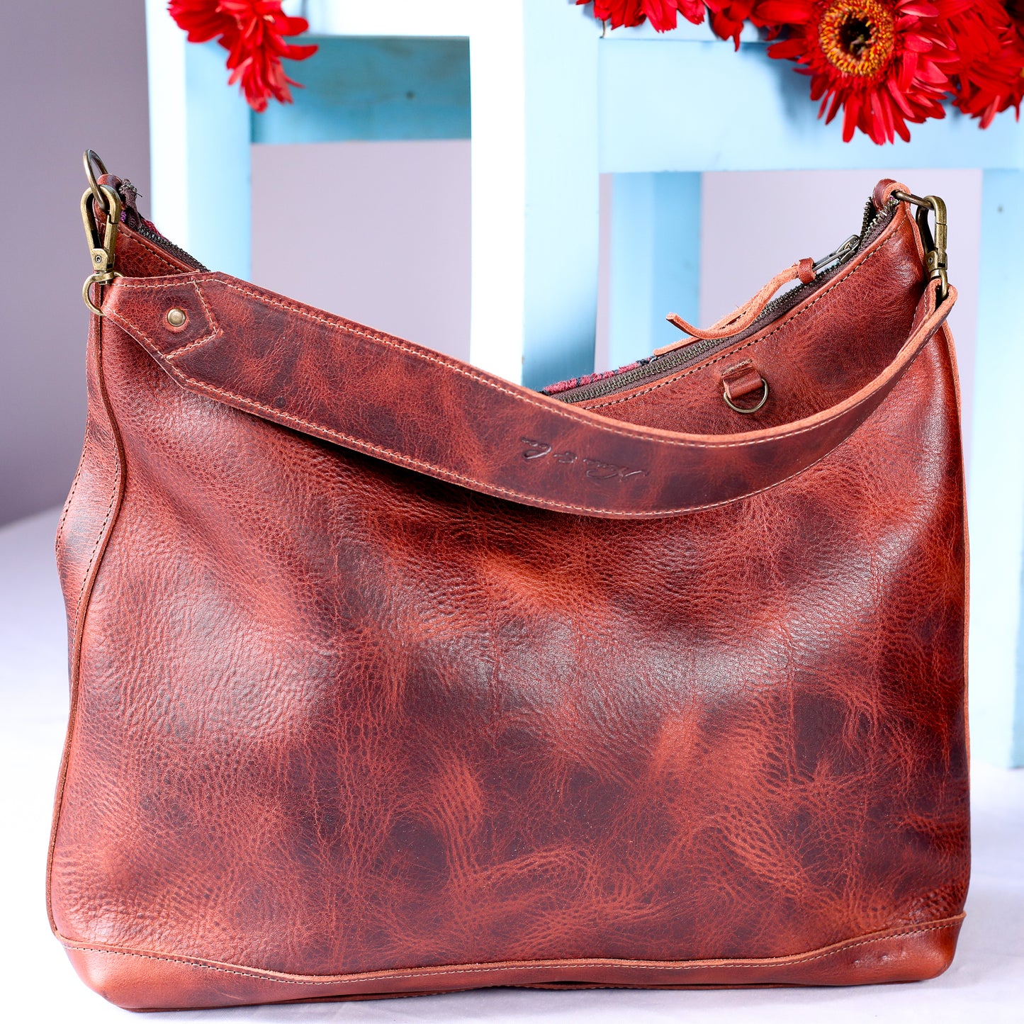 PENELOPE BAG - H&S EMBROIDERED FLORAL - COPPER - NO. 200566