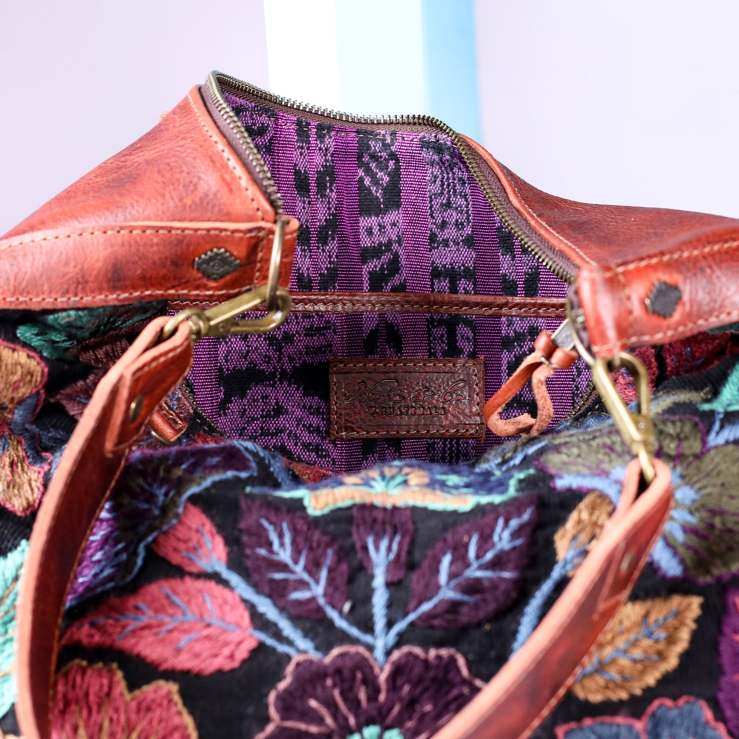 PENELOPE BAG - H&S EMBROIDERED FLORAL - COPPER - NO. 200566