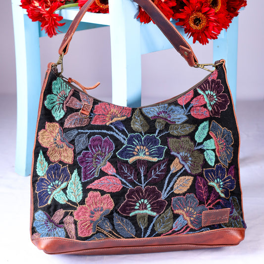 PENELOPE BAG - H&S EMBROIDERED FLORAL - COPPER - NO. 200566