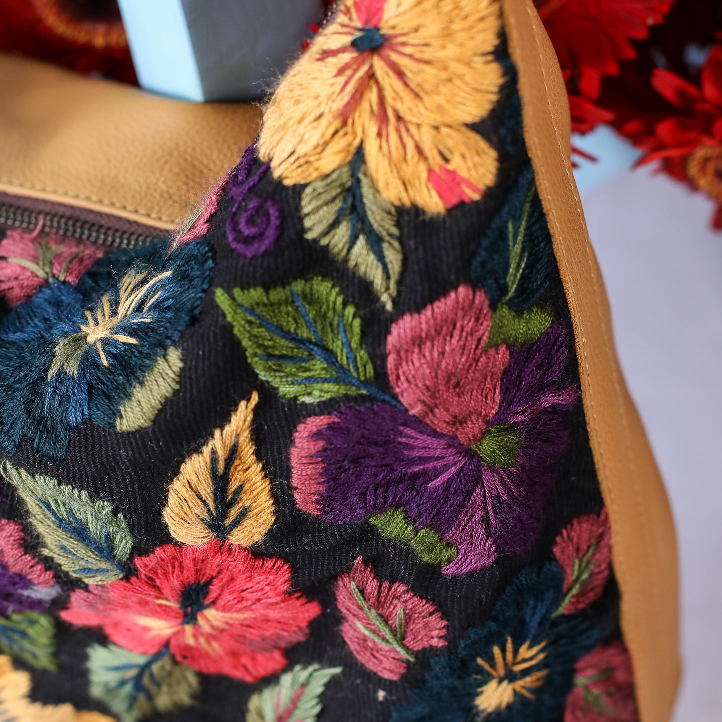 PENELOPE BAG - H&S EMBROIDERED FLORAL - BARCELONA - NO. 200574