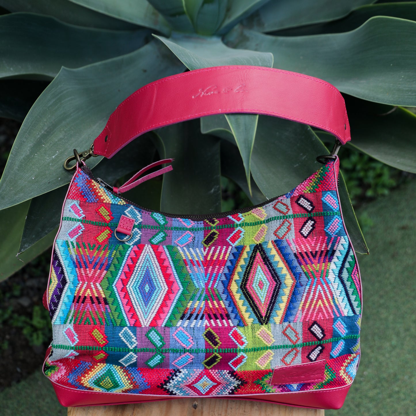 SMALL PENELOPE BAG - H&S WHEAT - RASPBERRY - NO. 19375