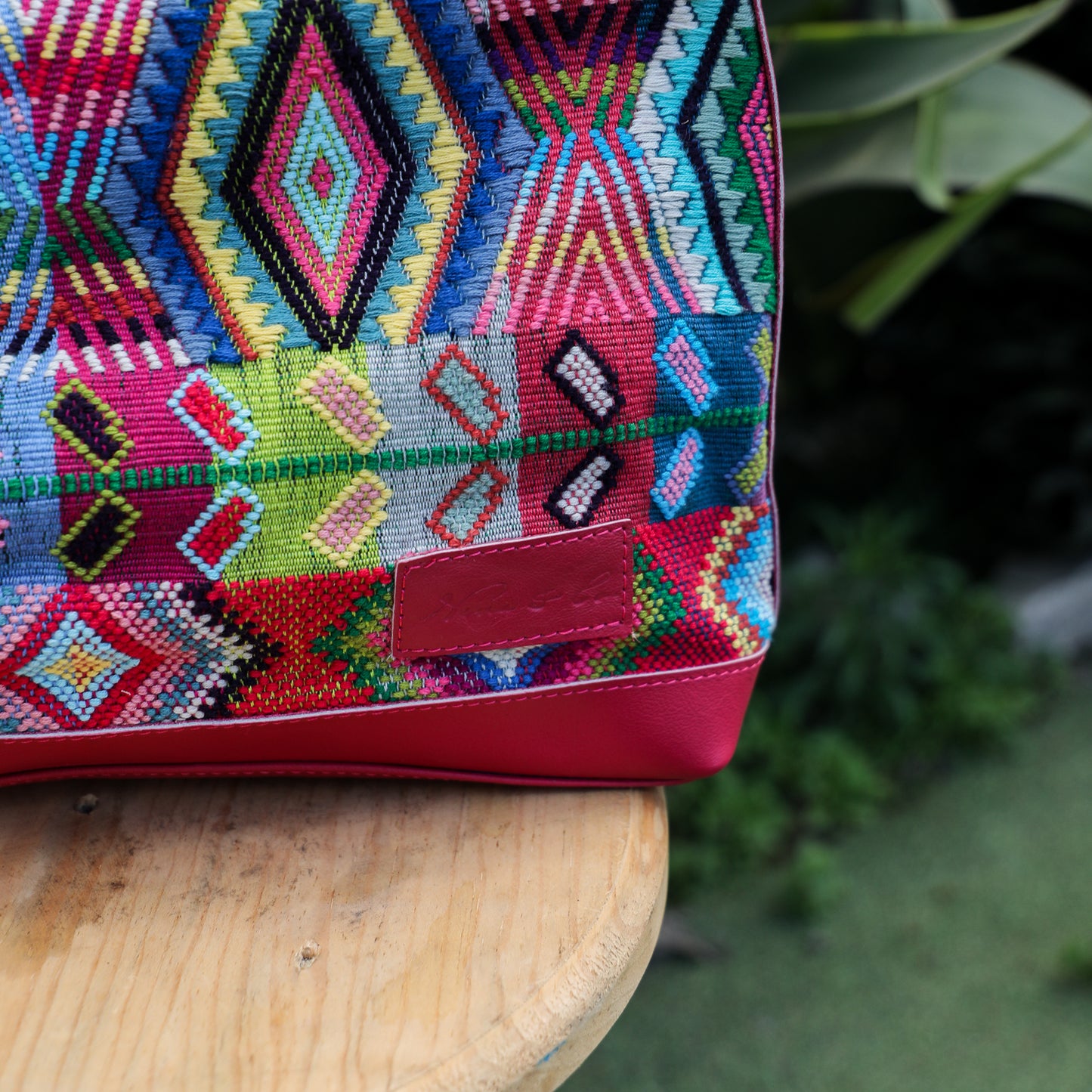 SMALL PENELOPE BAG - H&S WHEAT - RASPBERRY - NO. 19375