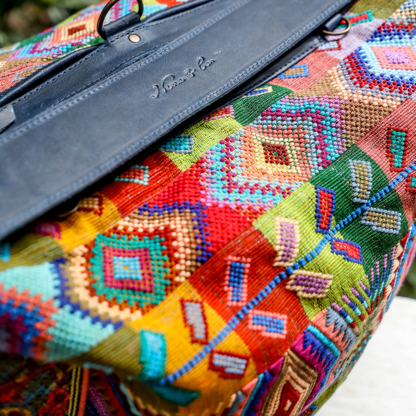 BEATRIZ CDB + DIAMANTE STRAP - H&S WHEAT - NAVY - NO. 19553