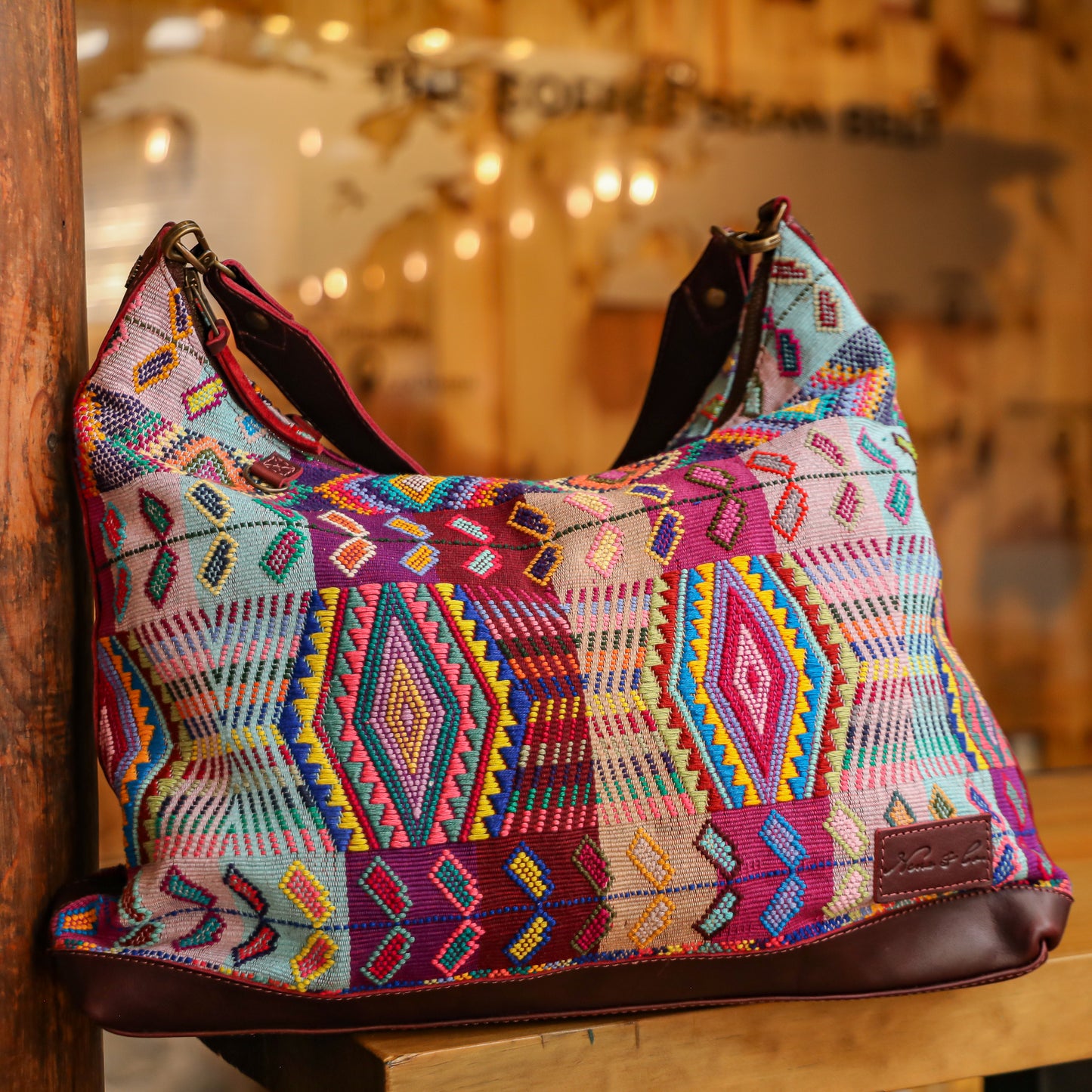 **SHIP WINDOW** PENELOPE BAG - H&S WHEAT - VINO TINTO - NO. 201595