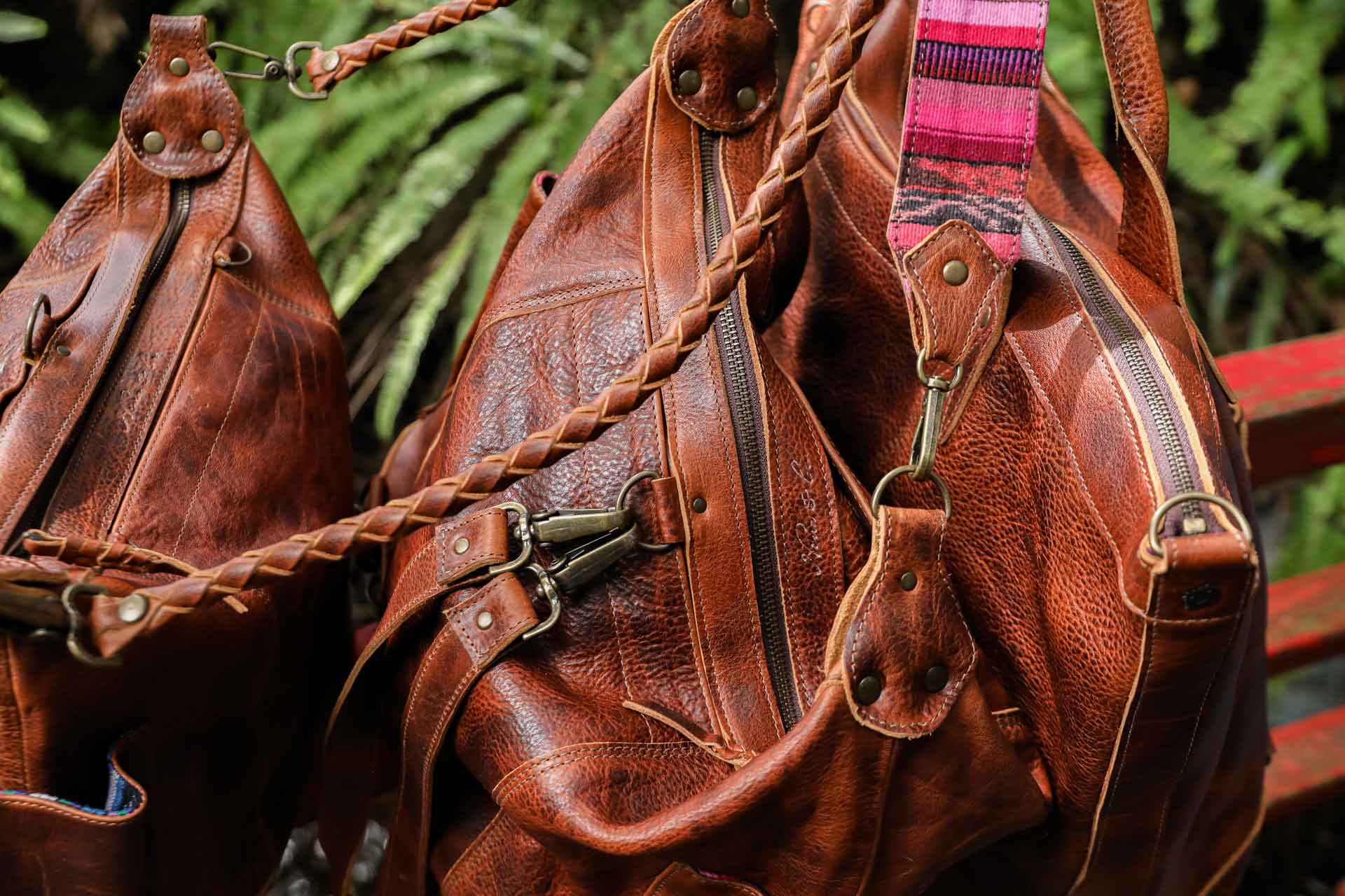 DOUBLE BUCKLE BACKPACK STRAP SET - CAFE