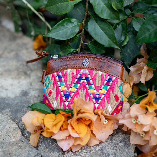 COIN PURSE - OOAK HUIPIL - HONEY - NO. 17625 **SHIP WINDOW*