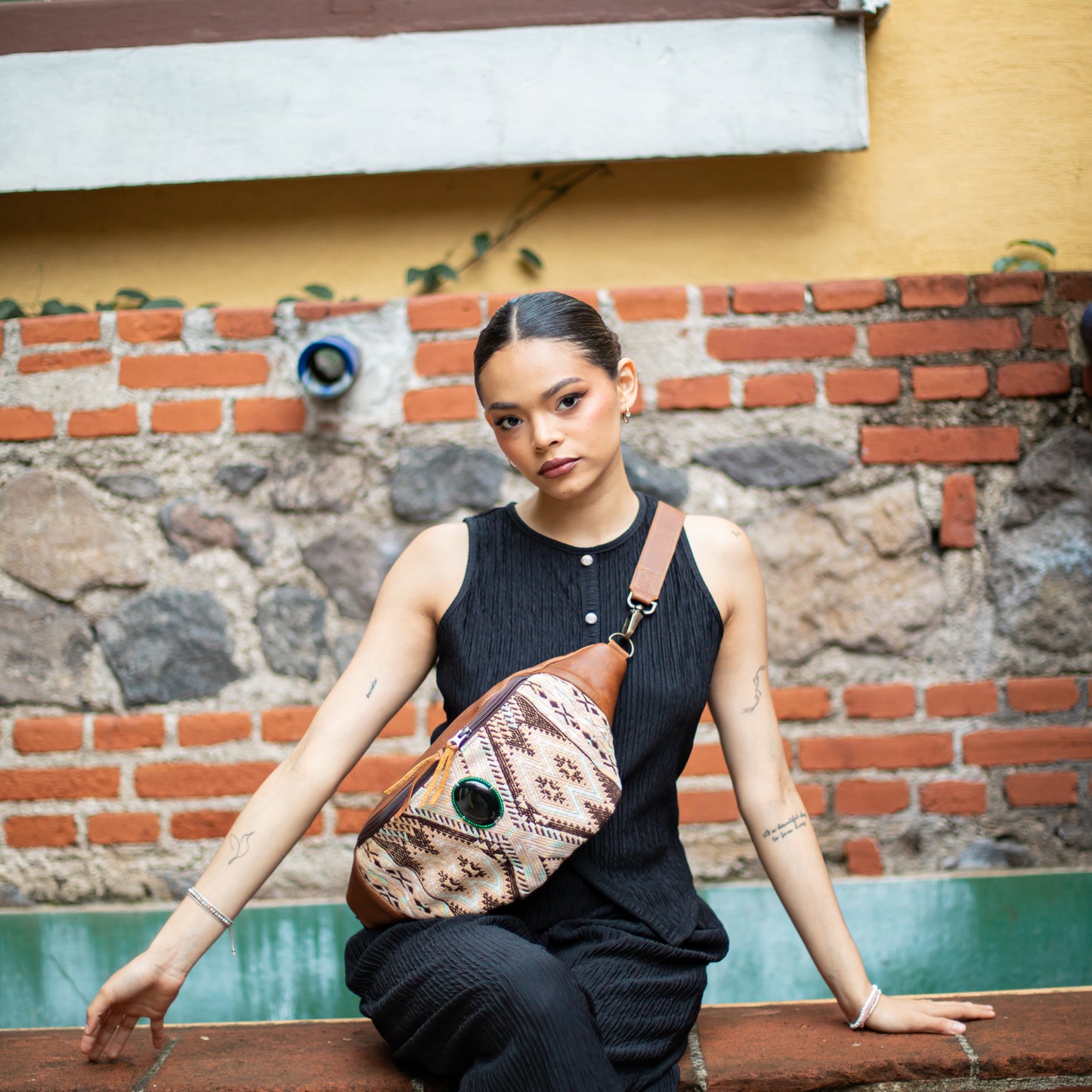 EL DON MANNY PACK WITH JADE - OOAK HUIPIL - CAFE - NO. 18240