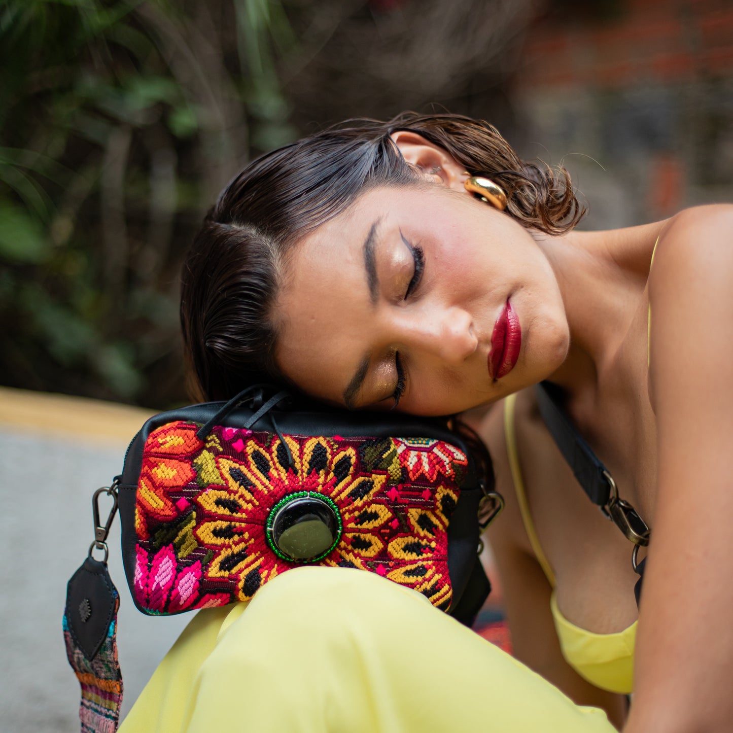 LARGE WANDER SET - JADE - OOAK HUIPIL - BLACK - NO. 18237